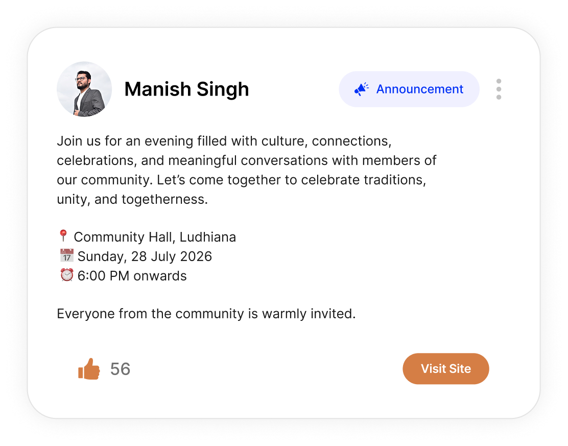 Manish Singh posted an announcement about the Annual Community Gathering 2026