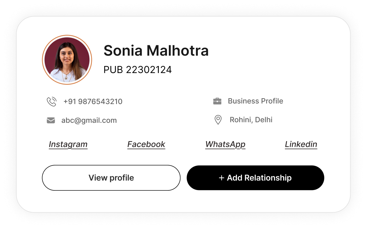 Sonia Malhotra member profile card